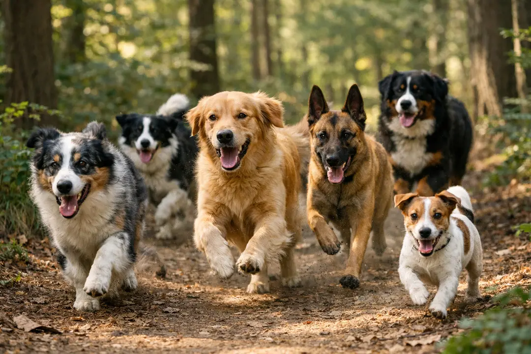 Group dog training session