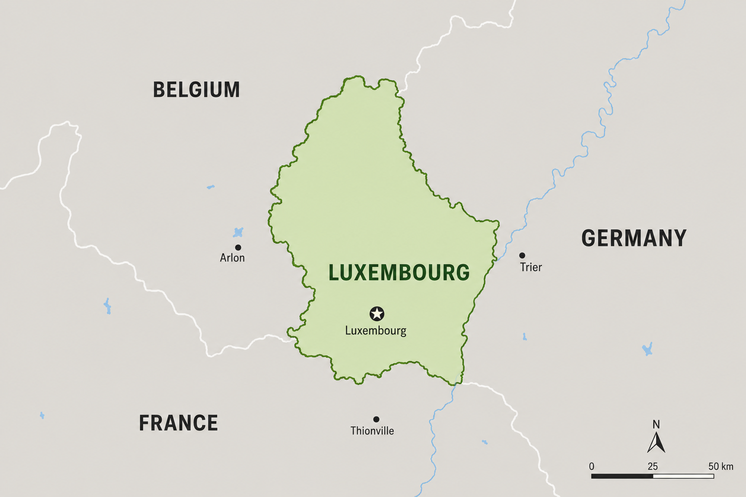 Luxembourg map